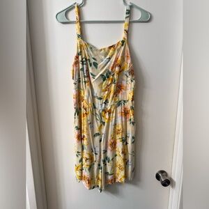 Xhilaration Yellow and Green Floral Romper